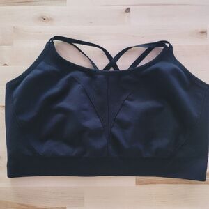 Soma Sport Seamless Strappy Back Wireless Bra Size XXL Black No Pads